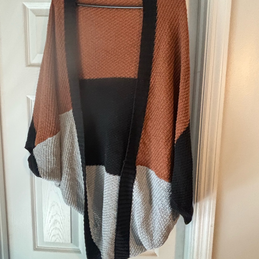 Chic Colorblock Open Cardigan